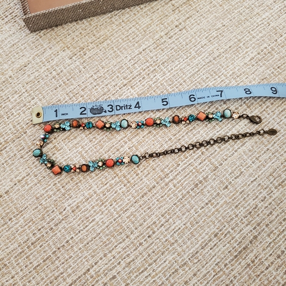 Sorrelli Turquoise Coral Crystal Necklace - Picture 7 of 9